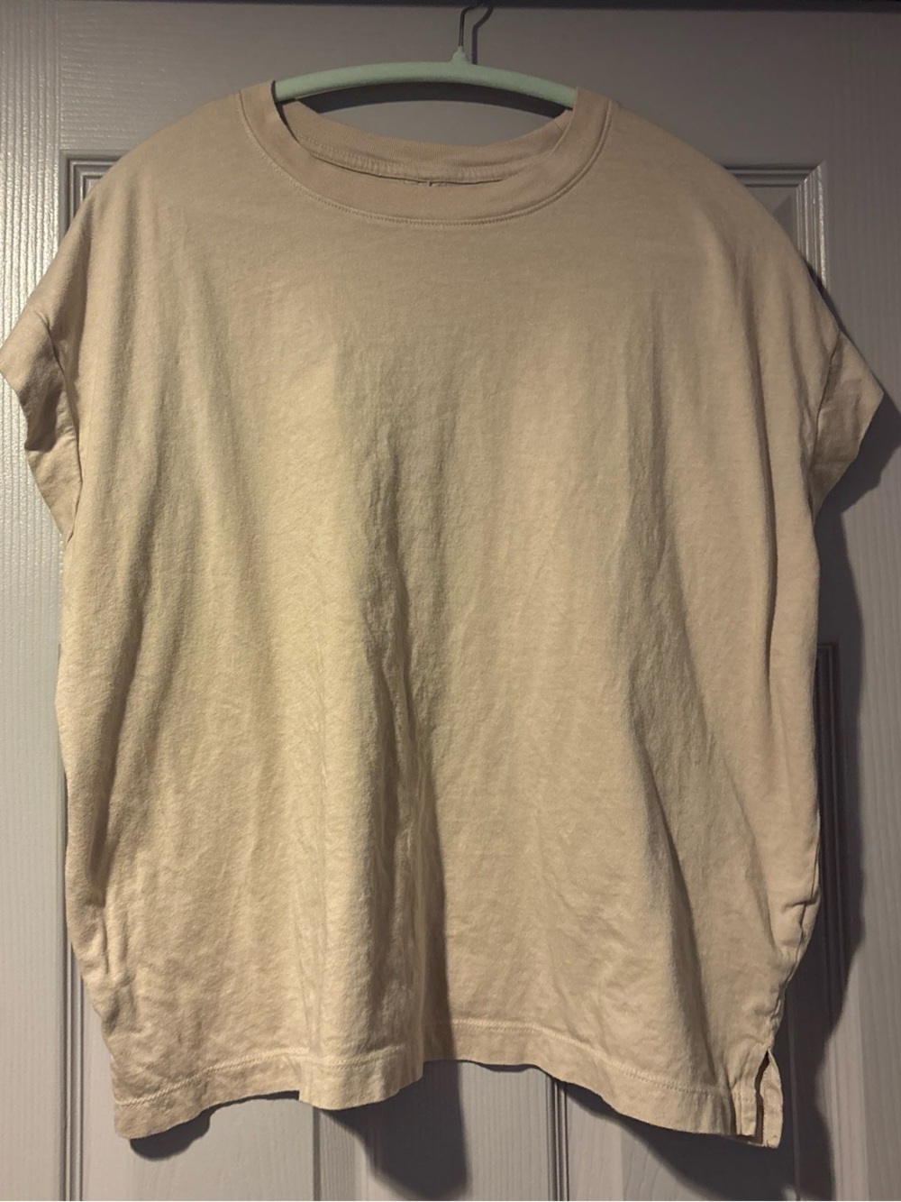 Casual Crew Neck T-Shirt in Beige